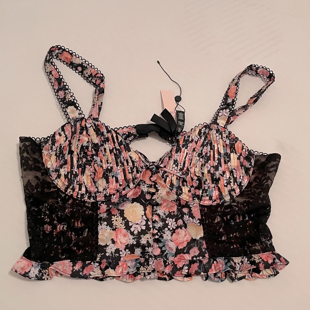 For Love And Lemons Floral Lace Top